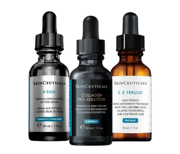 Collagen Pro Solution 30 ml & P-TIOX Anti Wrinkle Serum 30 ml & CE Ferulic 30 ml