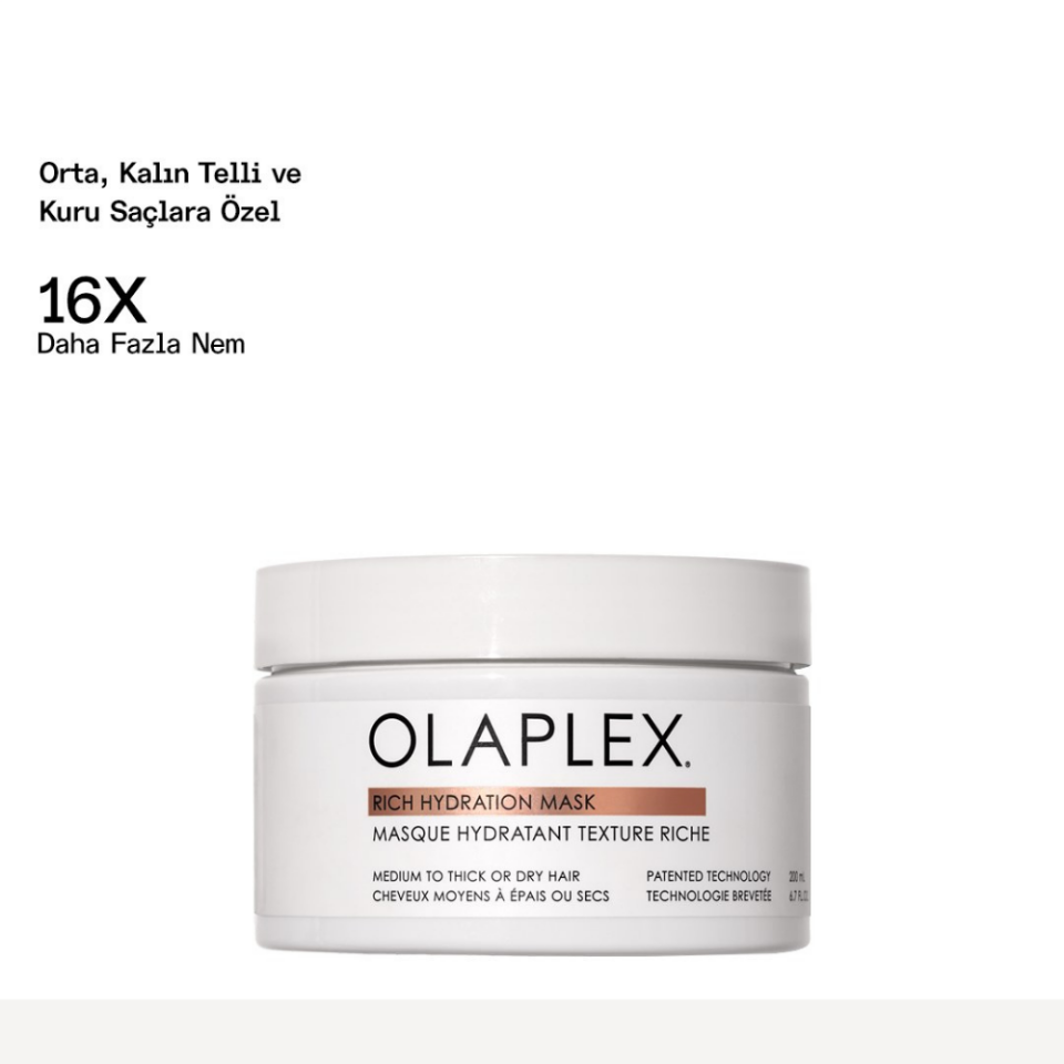 OLAPLEX RICH HYDRATION MASK DUO – Kuru ve Kalın Telli Saçlar İçin Yoğun Nem ve Elektriklenme Karşıtı 2’li Maske Seti