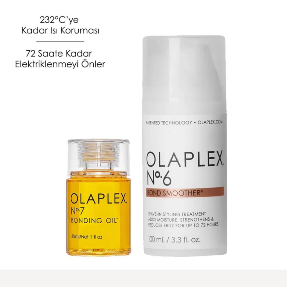 OLAPLEX ICONIC STYLING DUO – Pürüzsüzleştiren, Elektriklenmeyi Azaltan ve Isıdan Koruyan Saç Bakım İkilisi