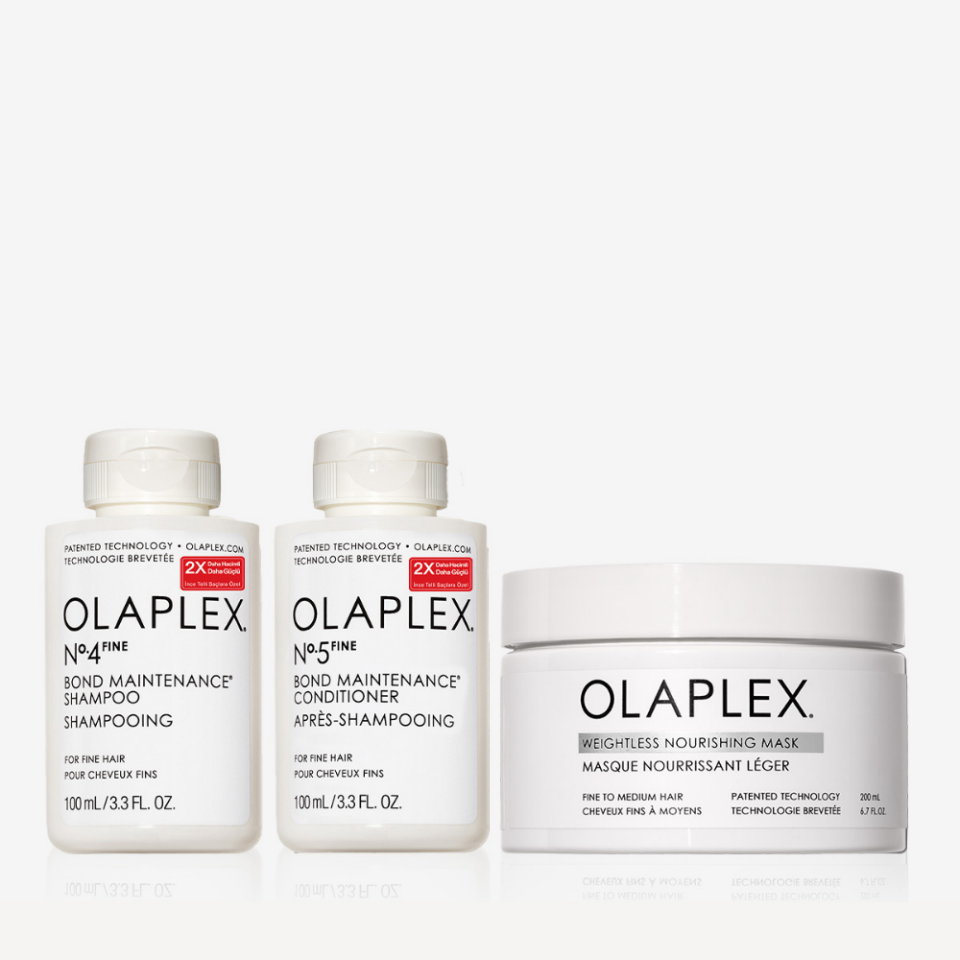 OLAPLEX CLEANSE & MOISTURE & NOURISH FOR FINE HAIR TRIO – İnce Telli Saçlar İçin Hacim ve Besleyici Bakım Seti