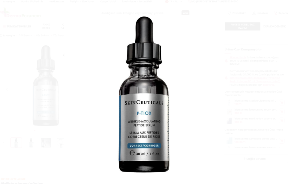 Skinceuticals P-Tiox Serum 30 ml | Kırışıklık Karşıtı Peptit Serum